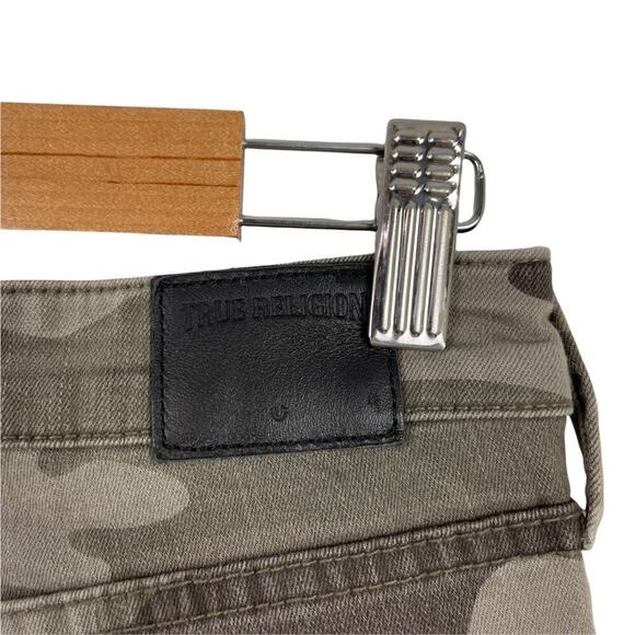 True Religion Halle Mid Rise Super Skinny Jeans In Destroyed Distressed Camo 27 - Picture 7 of 14